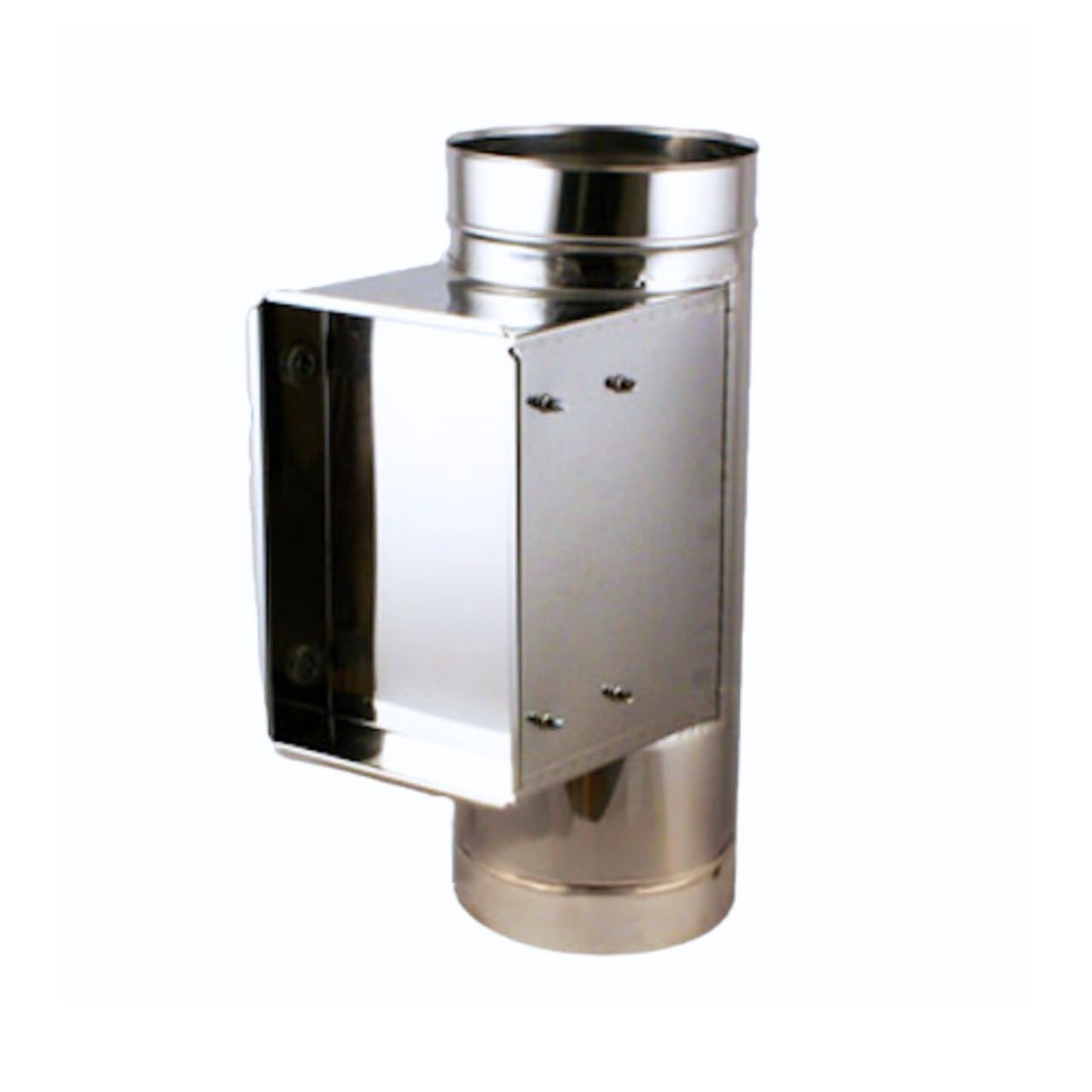 Metallrohr mit rechteckiger Öffnung zur Befestigung einer Wäscheschacht Türe