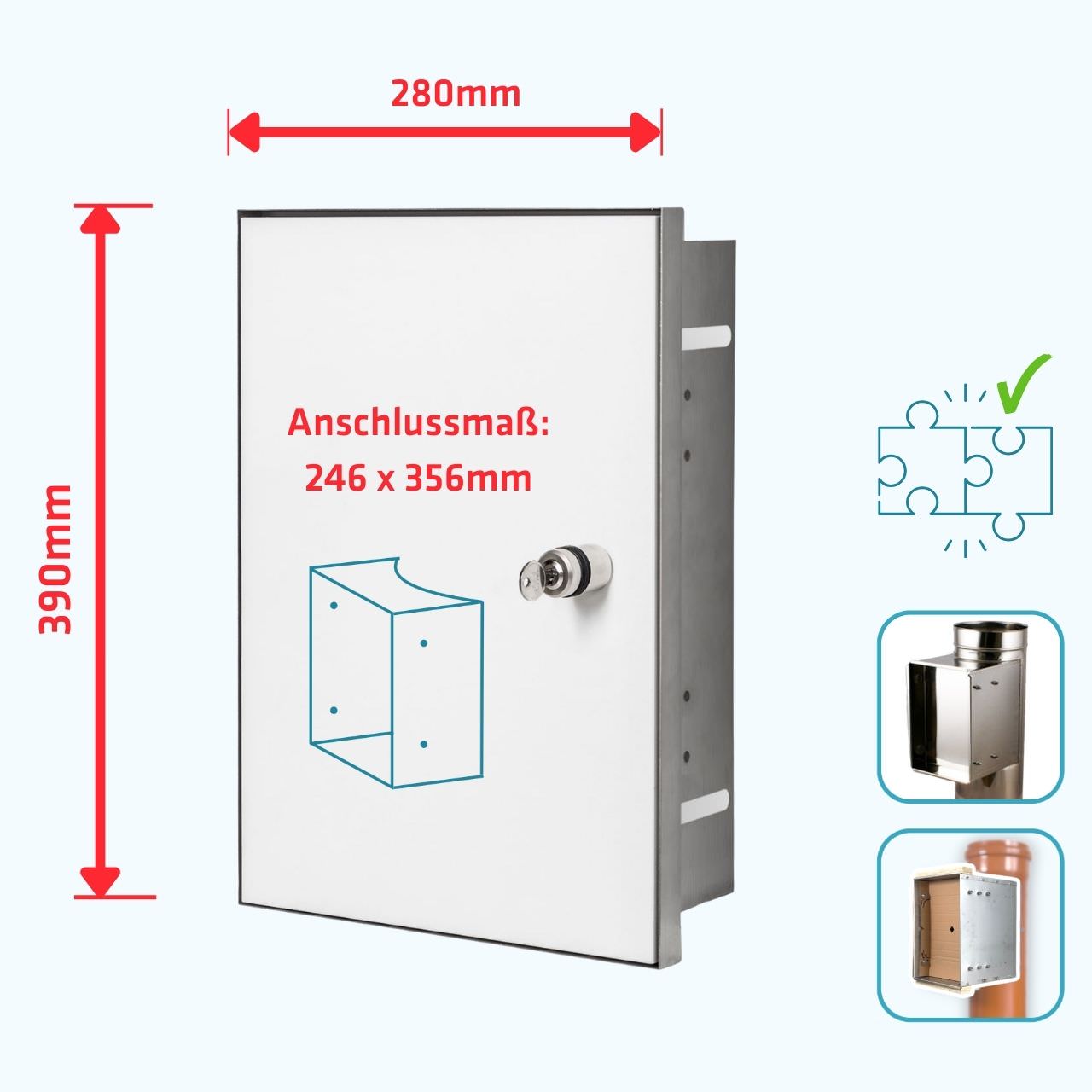 Wäscheschacht Tür PLANO iso