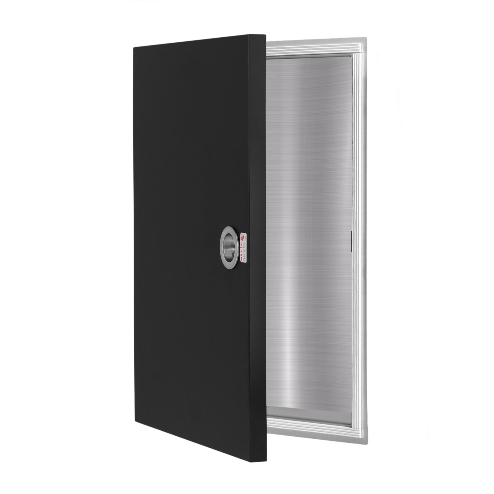 Wäscheeinwurftür ECO schwarz matt nicht versperrbar iso offen mit Details